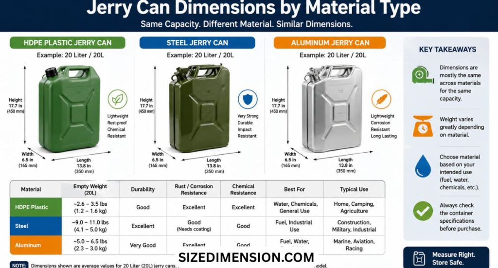 Jerry Can Dimensions: Size, Height (2026)