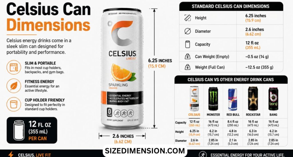 Celsius Can Dimensions (2026)