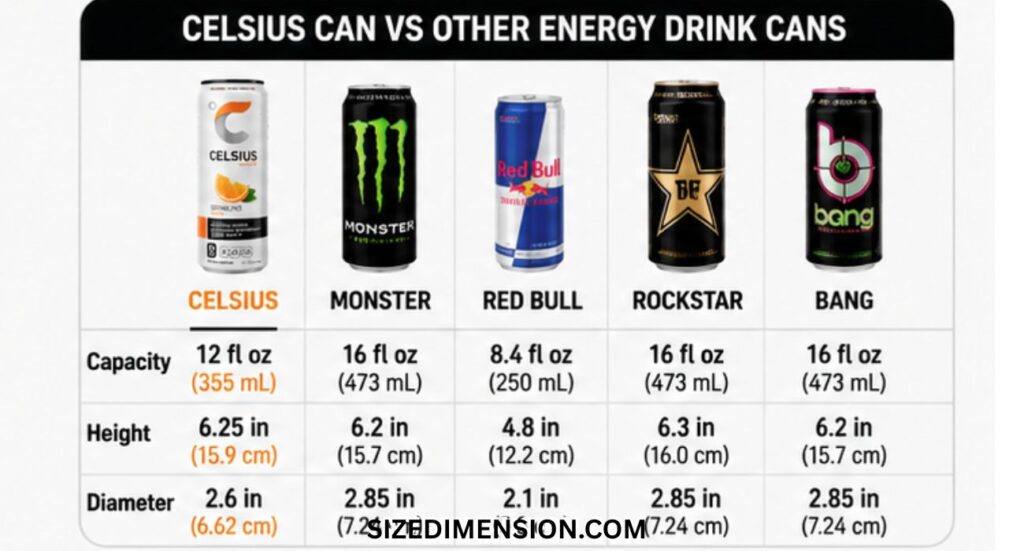 Celsius Can Dimensions (2026)