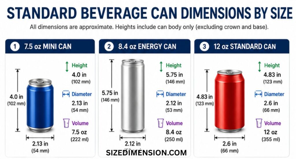 Beverage Can Dimensions: Size, Height
