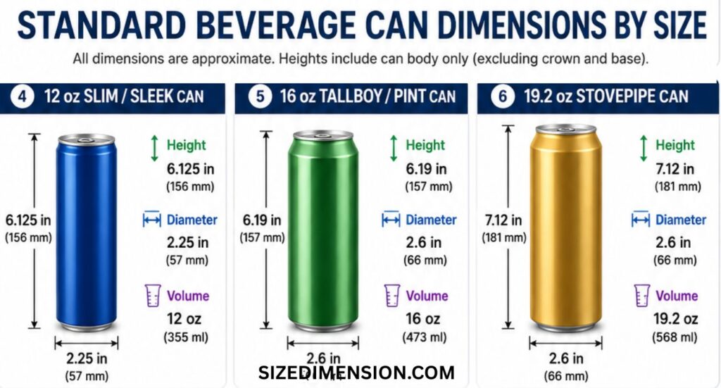 Beverage Can Dimensions: Size, Height