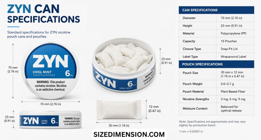 ZYN Can Dimensions: Standard Sizes, (2026)