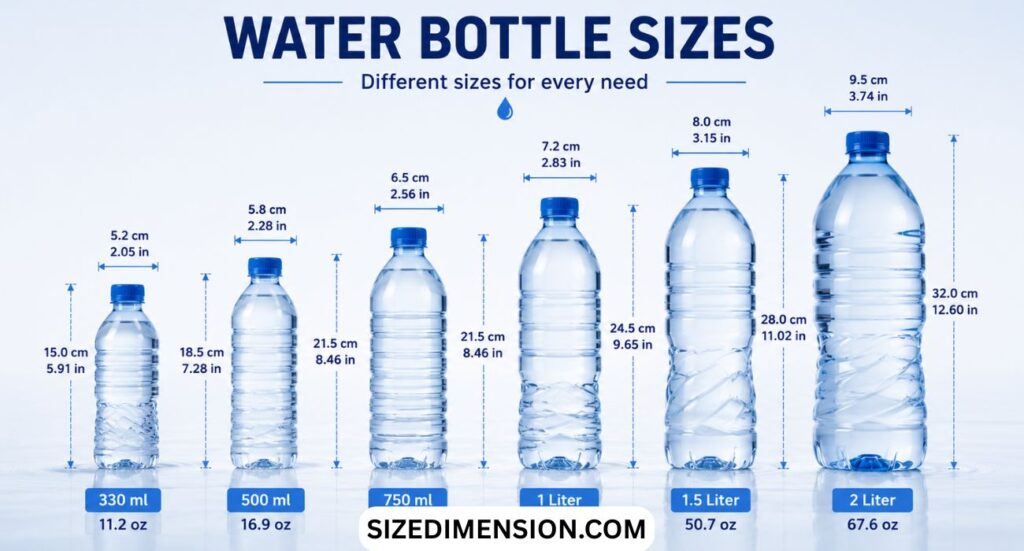 Water Bottle Dimensions: Size, Height, and Length